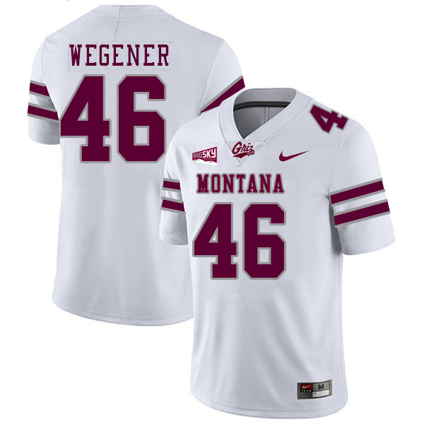 Montana Grizzlies #46 Wyatt Wegener College Football Jerseys Stitched Sale-White